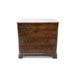 George III mahogany chest, having two short over three long graduated drawers, on bracket feet,