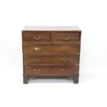 19th century teak and brass mounted campaign chest in two parts,