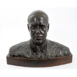 Gvula Geiger (1897-1981) Bronze portrait bust of a Gentleman titled Guss. R.