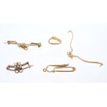 Three Victorian gold detachable brooch fittings,