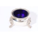 Fine quality Victorian silver salt of cauldron form, with gadrooned border,