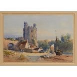 Attributed to David Cox, watercolour - Eagle Tower, Caernarfon Castle, signed, in glazed frame,