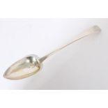 George III silver Old English pattern serving spoon with engraved monogram (London 1813), maker - T.