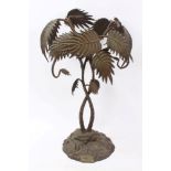 Decorative 19th century bronze table centrepiece in the form of a palm tree,