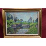 Jack Savage (1910-2003) oil on board - River Gipping, Suffolk, signed, in gilt frame,
