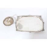 Early 20th century Dutch silver tray of rectangular form with scroll and foliate border on four