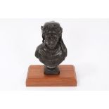 19th century Grand Tour bronzed bust of Dante with brown patination,