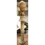 Impressive late 19th / early 20th century carved alabaster standard lamp,