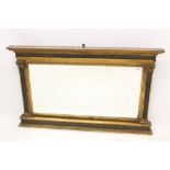 Late 19th / early 20th century Continental gilt gesso overmantel mirror rectangular plate with