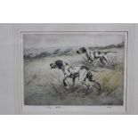 Henry Wilkinson (1921-2011) signed limited edition etching - Pointers, 67/150, in glazed frame,