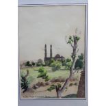 Teddy Millington-Drake (1932-1994) pencil and watercolour - The Jami Masjid at Champaner, signed,