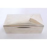 George V silver cigarette box of rectangular form with hinged domed cover (London 1916) Asprey & Co