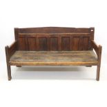 Early, possibly 18th century, primitive joined pine daybed,