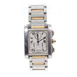 Gentlemen's Cartier Tank Francaise bi-metal wristwatch with quartz movement,