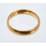 22ct gold wedding ring, marked 'Fidelity',