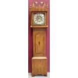 18th Century longcase clock with eight day movement 12" brass dial with silvered chapter ring,