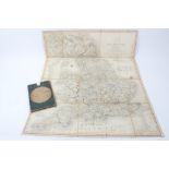 Late 18th / early 19th century engraved folding cloth map of England and Wales by John Cary 'Cary's
