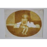 Moore, mid-twentieth century signed limited edition etching - a seated figure, dated '44,