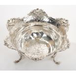 19th century Continental silver bowl of hexagonal form,