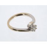 Diamond single stone ring with a brilliant cut diamond estimated to weigh approximately 0.