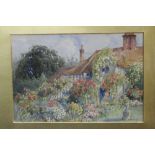 Howard Neville Walford (1864-1950) pair of watercolours - country cottages and summer gardens,