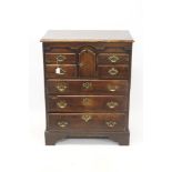 Rare mid-18th century East Anglian oak chest of drawers with possibly later top and arrangement of