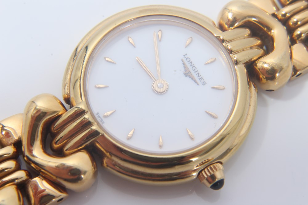 Ladies' Longines gold plated wristwatch on ornate link bracelet, numbered 27625223, 17. - Image 4 of 4