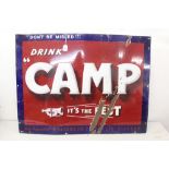 Large enamel advertising sign 'Don't be misled Drink Camp it's the Best',