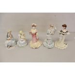 Five Coalport limited edition figures - The Goose Girl, Best Friends, Georgina,