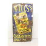 Enamel advertising sign 'Wills's Gold Flake Cigarettes Sold Here',