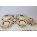 Susie Cooper dinner service with brown and beige banded decoration (36 pieces)