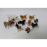 Selection of Beswick models - including horses, fox, pig, donkey, dogs,