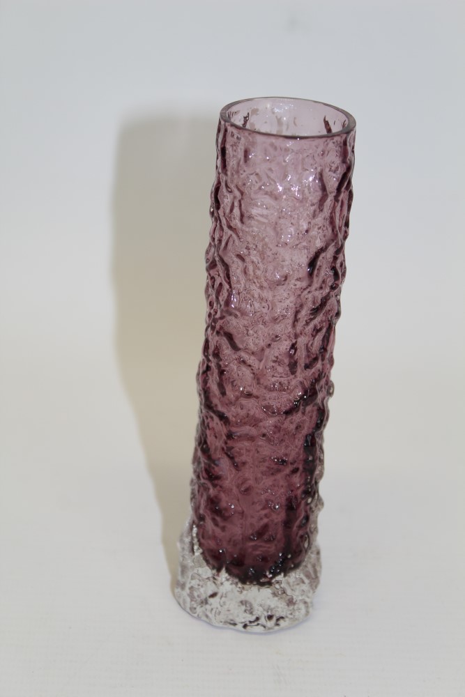 Five Whitefriars finger vases - Aubergine, Kingfisher Blue, Meadow Green, Tangerine and Pewter, - Image 12 of 13