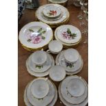 Good quality Spode Copelands china six place setting tea and dinner service with gilt rim and