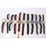 Group of various wristwatches on leather straps - including Reserver, Earnshaw, Marcel Drucker,