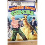 Original Circus Poster: Robert Bros. 1950s 'Sidney the Boxing Kangaroo', printed by Berry Ltd.