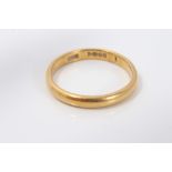 Gold (22ct) wedding ring. Size K½ CONDITION REPORT Weight approximately 2.