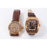 Two Constantin Weisz rose-coloured automatic wristwatches - both with Roman numeral markers,