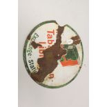 Circular enamel double-sided hanging advertising sign 'The Tabard Inn Library Exchange Station',