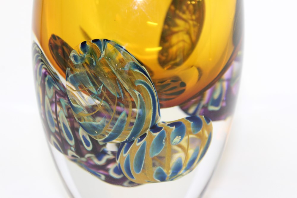 Louis Thompson of Peter Layton Glassblowing Studio signed Aquascape vase, - Image 3 of 4