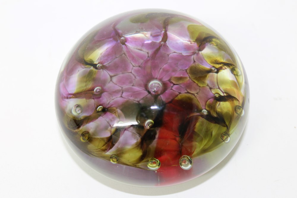 Good quality Isle of Wight glass paperweight designed by Michael Harris,