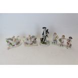 Selection of German floral encrusted figures - including Sitzendorf (11)