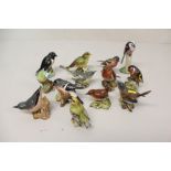 Twelve Beswick birds - including Goldcrest, Nuthatch, Blue Tit, Stonechat,