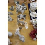 Six Lladro porcelain model dogs - including Poodle