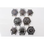 Eight military-style watches - to include two Oris, Lotus, Paketa, Roamer, Sicura,