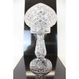 Good quality cut glass table lamp with shade