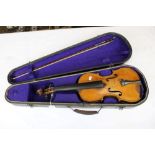 Continental vintage violin with label 'Antonius Stradivarius Cremonensis Faciebat Anno 1796 AJ',