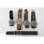 Four military wristwatches - to include Westclox on black leather strap,