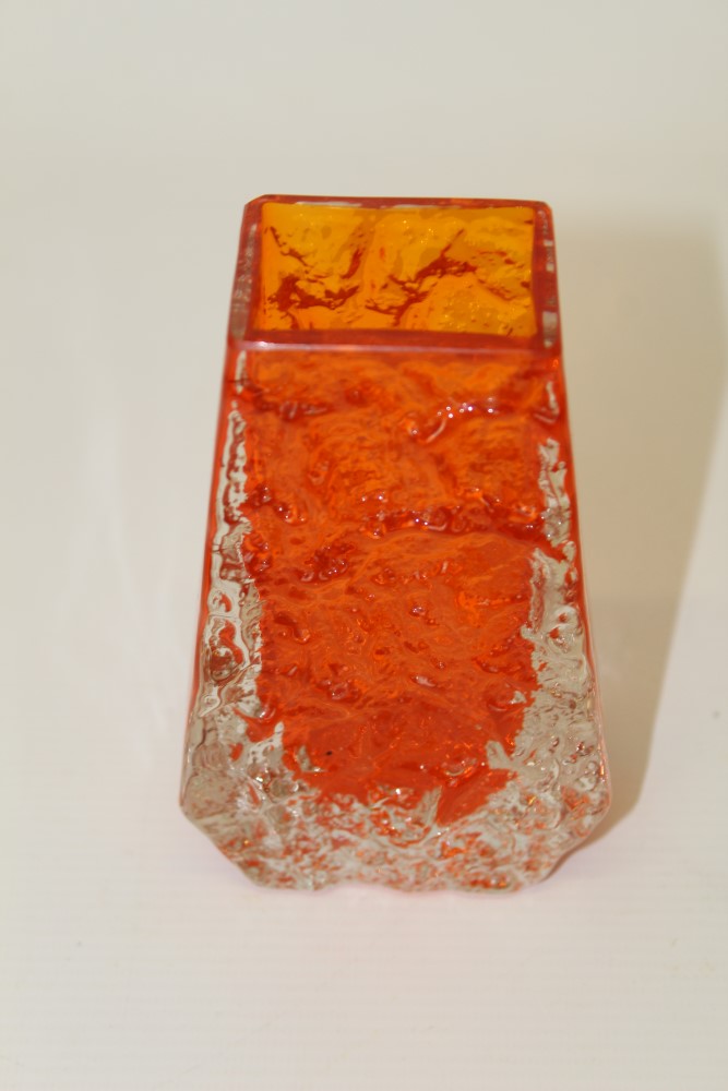 Two Whitefriars coffin vases - Ruby and Tangerine, designed by Geoffrey Baxter, - Image 3 of 6