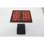 Collection of 19th century red wax seal impressions - including armorial and portrait busts